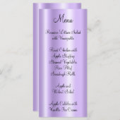 Menu Élégant Faux Faux Pale Purple Foil (Devant / Derrière)