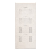 Menu Elegant Faux Silver Sequins Salon Price List (Achterkant)