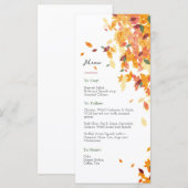 Menu Élégant Feuilles d'Auburn (Devant / Derrière)
