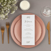 Menu Élégant Feuilles tropicaux Mariage minimaliste