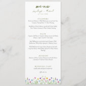 Menu Élégant fleur sauvage Boho Mariage de script (Devant)