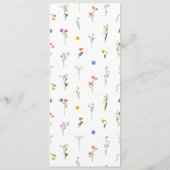 Menu Élégant fleur sauvage Boho Mariage de script (Dos)