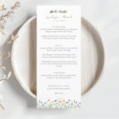 Menu Élégant fleur sauvage Boho Mariage de script