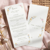 Menu Élégant fleur sauvage Boho Mariage de script