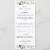 Menu Élégant fleur sauvage Boho Mariage de script (Devant)