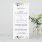 Menu Élégant fleur sauvage Boho Mariage de script (Debout devant)
