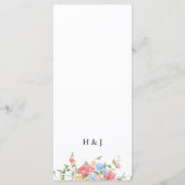Menu Élégant Fleur sauvage coloré Mariage (Dos)
