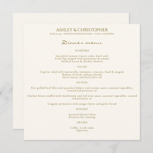 Menu Elégant Fleur sauvage d'aquarelle violet Mariage (Devant / Derrière)