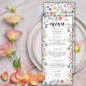 Menu Élégant Fleur sauvage de printemps simple Mariage
