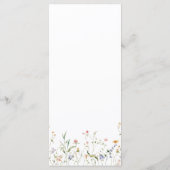 Menu Elégant Fleur sauvage Floral Garden Mariage (Dos)