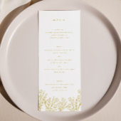 Menu Elégant Fleur sauvage Gold White Mariage Diner Men
