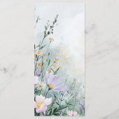 Menu Élégant Fleur sauvage Meadow Blush Pink Mariage (Dos)