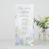 Menu Élégant Fleur sauvage Meadow Blush Pink Mariage (Debout devant)