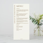 Menu Élégant Fleur sauvage moderne Mariage off-White (Debout devant)