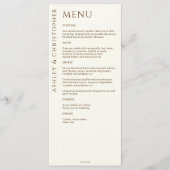 Menu Élégant Fleur sauvage moderne Mariage off-White (Devant)
