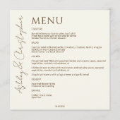 Menu Élégant Fleur sauvage moderne Mariage off-White (Devant)