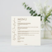 Menu Élégant Fleur sauvage moderne Mariage off-White (Debout devant)