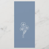 Menu Élégant Fleur sauvage Périwinkle Mariage (Dos)