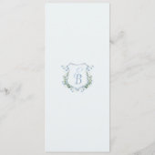 Menu Elegant Floral Crest Monogram Wedding  (Dos)