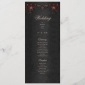 Menu Elegant floral Gothic Halloween Wedding Program (Devant)