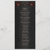 Menu Elegant floral Gothic Halloween Wedding Program (Dos)