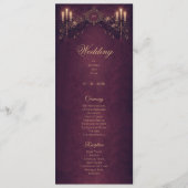 Menu Elegant floral Gothic Halloween Wedding Program (Devant)