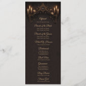 Menu Elegant floral Gothic Halloween Wedding Program (Dos)