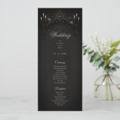 Menu Elegant floral Gothic Halloween Wedding Program (Debout devant)