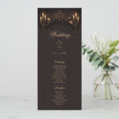 Menu Elegant floral Gothic Halloween Wedding Program (Debout devant)