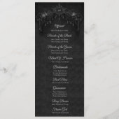 Menu Elegant floral Gothic Halloween Wedding Program (Dos)