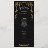 Menu Elegant floral Gothic Wedding Program (Devant)