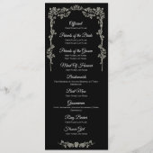 Menu Elegant floral Gothic Wedding Program (Dos)