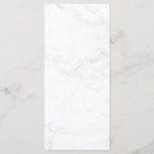 Menu Elégant Floral Navy Blue & Marbre blanc Mariage (Dos)