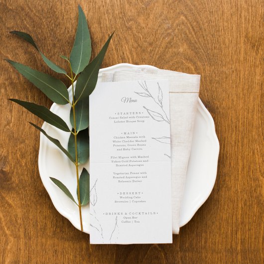 Menu Elegant Floral Wedding