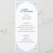 Menu Elegant Flourish Ocean Blue Wedding (Voorkant)
