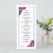 Menu Elegant Folk Birds and Flowers Wedding Pattern (Debout devant)