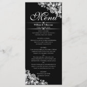 Menu Elégant frites d'argent sur noir (Devant)