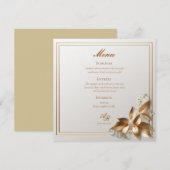 Menu Elegant Gold Botanical Wedding  (Devant / Derrière)
