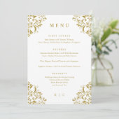 Menu Elegant Gold Classic Wedding (Staand voorkant)