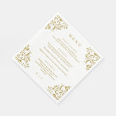 Menu Elegant Gold  Classic Wedding Servet (Hoek)