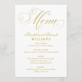 Menu Élégant Gold Faux Foil Calligraphie Script Mariage (Devant)