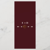 Menu Elegant Gold Floral Deep Burgundy Wedding  (Dos)