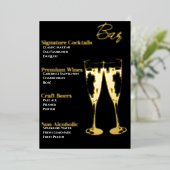 Menu Élégant Gold Foiled Cocktail Party Bar Menu (Debout devant)