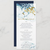 MENU ELÉGANT GOLD NAVY SOUS L'EAU MARIAGE POISSON DE ME (Devant / Derrière)