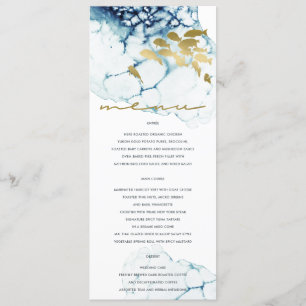 MENU ELÉGANT GOLD NAVY SOUS L'EAU MARIAGE POISSON DE ME