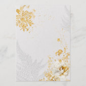 Menu Elegant Gold Script Floral Wedding (Achterkant)