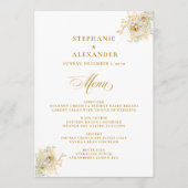 Menu Elegant Gold Script Floral Wedding (Voorkant)