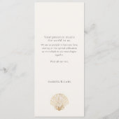 Menu Elegant Gold Seashell Creamy Double Side Wedding (Dos)
