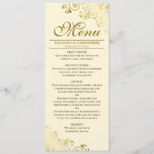 Menu Elégant Golden Frills sur Mariage crème (Devant)
