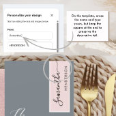 Menu Élégant Gris et Rose Poussiéreux avec Nom de